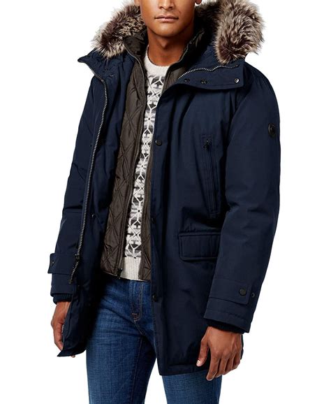 michael kors snorkel coat men|Michael Kors Mens Faux Fur Warm Parka Coat .